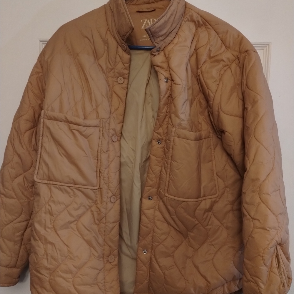 Zara Women's Dusty Rose Puffer Jacket